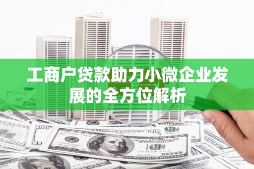 津市工商户贷款助力小微企业发展的全方位解析