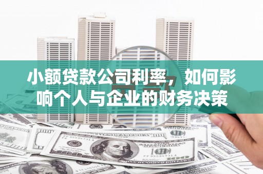 津市小额贷款公司利率，如何影响个人与企业的财务决策
