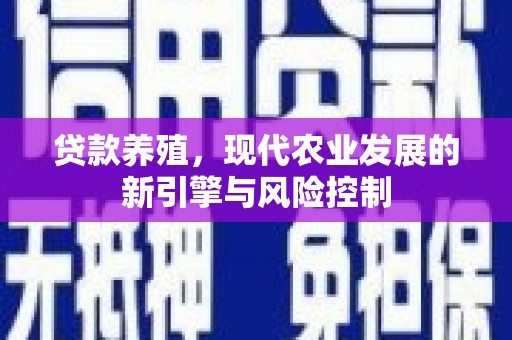津市贷款养殖，现代农业发展的新引擎与风险控制