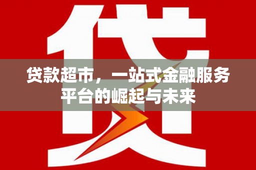 津市贷款超市，一站式金融服务平台的崛起与未来